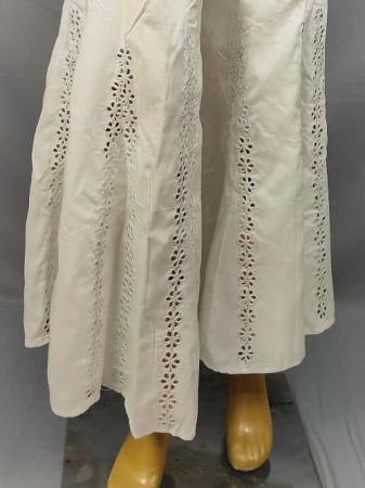 Heavy White Goli embroidery sharara